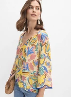Abstract Floral Blouse