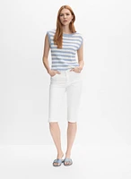 Denim Slim-Leg Capris