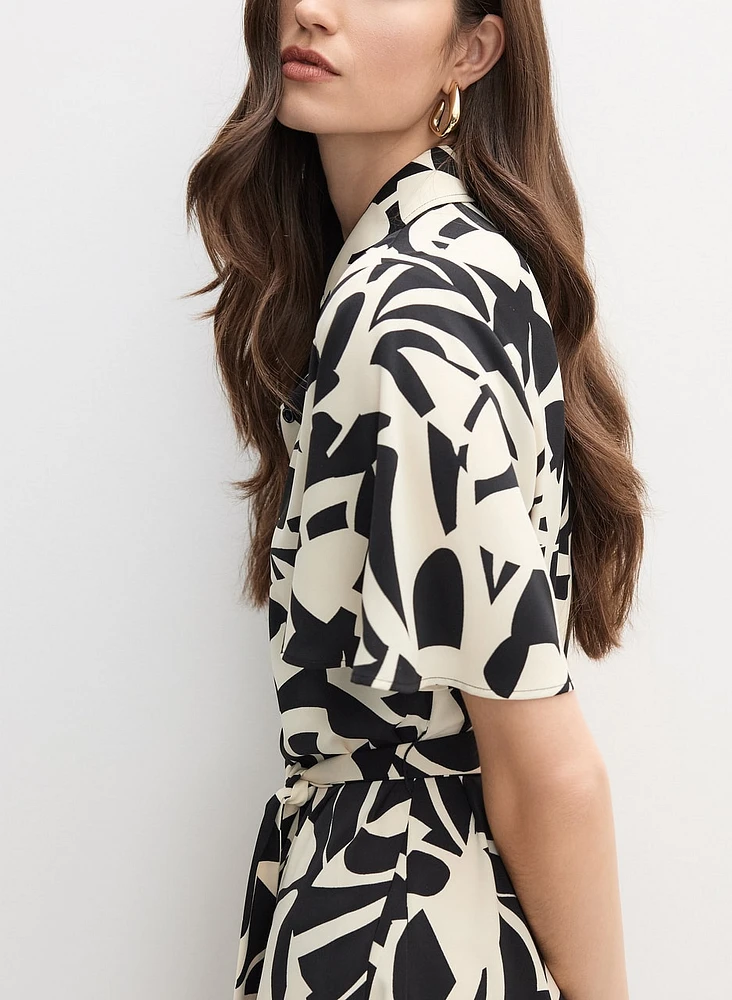 Geometric Print Shirt-Dress