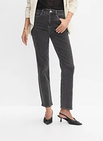 Buckle Detail Straight-Leg Jeans
