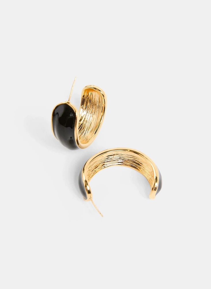 Resin Open Hoop Earrings