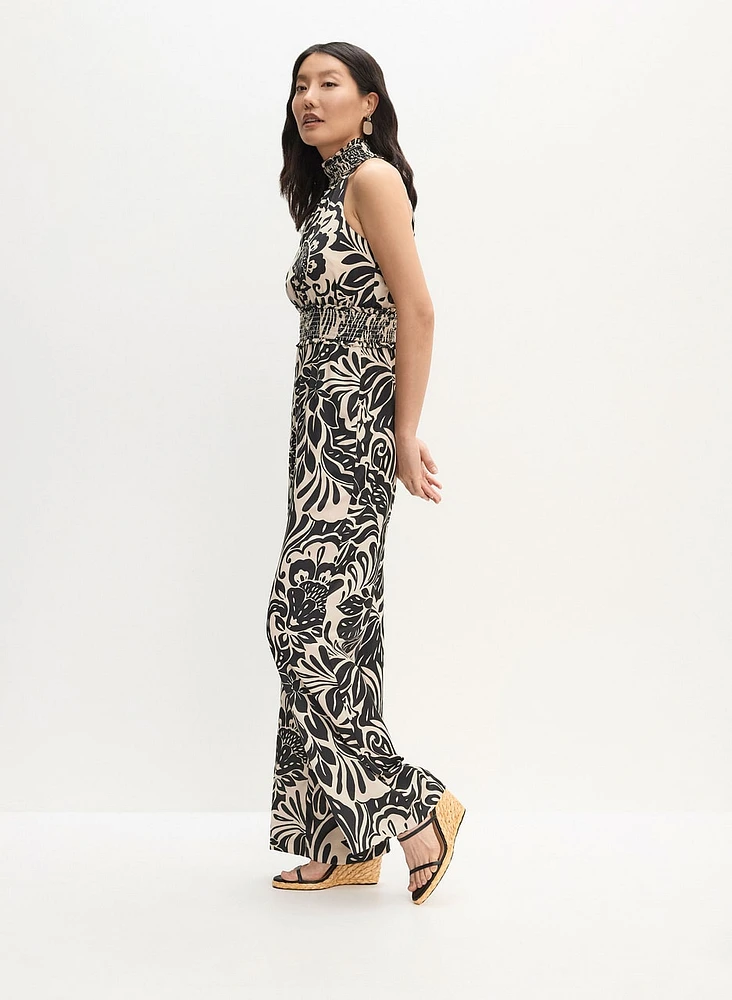 Sleeveless Floral Print Jumpsuit