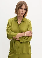 Satin 3/4 Sleeve Blouse