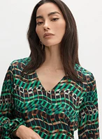 Joseph Ribkoff - Geometric Print V-Neck Dress