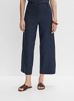 Pantalon large à ourlet brodé