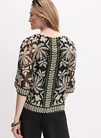 Blouse à motif de palmiers