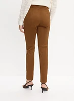 Vegan Suede Slim-Leg Pants