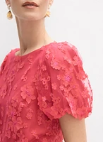 3D Floral Overlay Dress