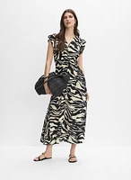 Robe froncée à motif animal