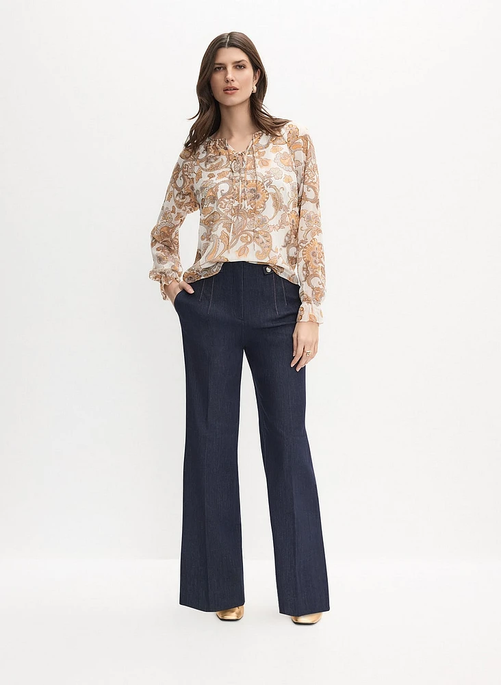 Paisley Print Chiffon Blouse