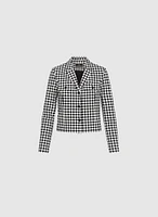 Houndstooth Print Jacket