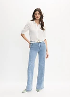 Blouse à col montant