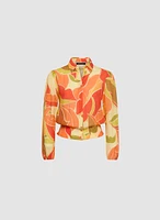 Blouse à motif géométrique et manches ballon