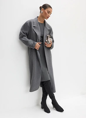 Belted Wool-Blend Coat