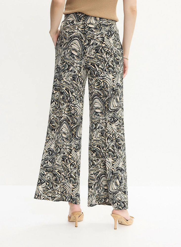 Abstract Print Wide-Leg Pants