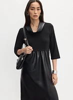 Joseph Ribkoff - Vegan Leather Cowl Neck Dress