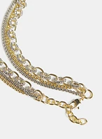 2-Toned Layered Chain Necklace