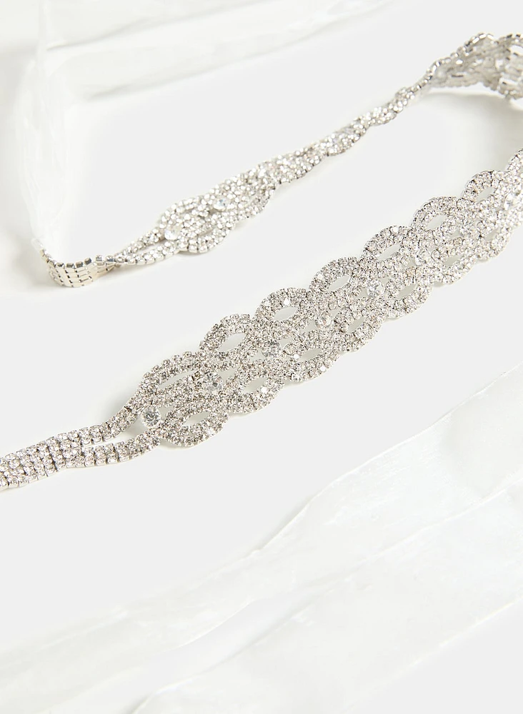 Scalloped Crystal Belt