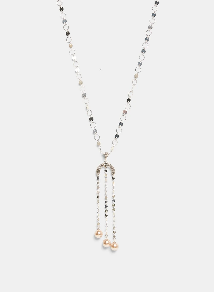 Pearl Pendant Chain Necklace