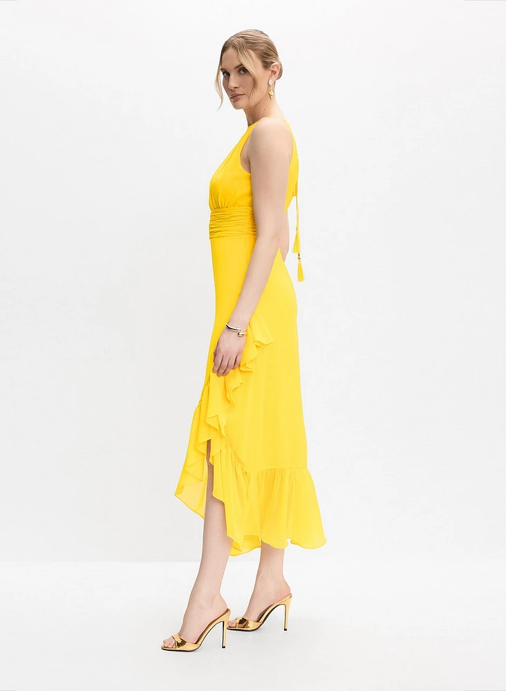 Halter Neck Chiffon Dress