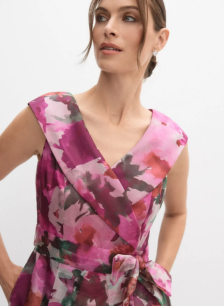 Robe florale en taffetas