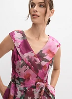 Robe florale en taffetas