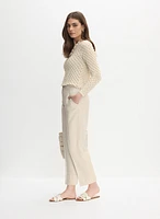 Cuffed Straight-Leg Pants