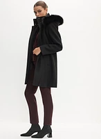 Wool-Blend A-Line Coat