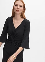 Bell Sleeve Jersey Dress