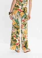 Tropical Wide-Leg Pants