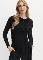 Asymmetric Tie-Neck Top