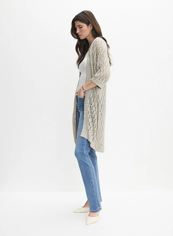 Joseph Ribkoff - Cardigan long en tricot ajouré