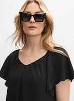 Robe effet froissé à encolure en V