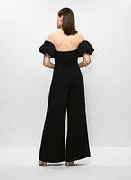 Puff Sleeve Off-The-Shoulder Jumpsuit