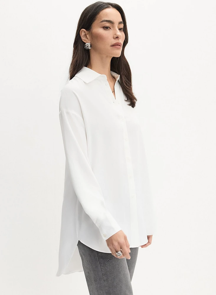 Button-Up Long Sleeve Blouse