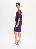 Joseph Ribkoff - Asymmetric Hem Poncho Effect Dress