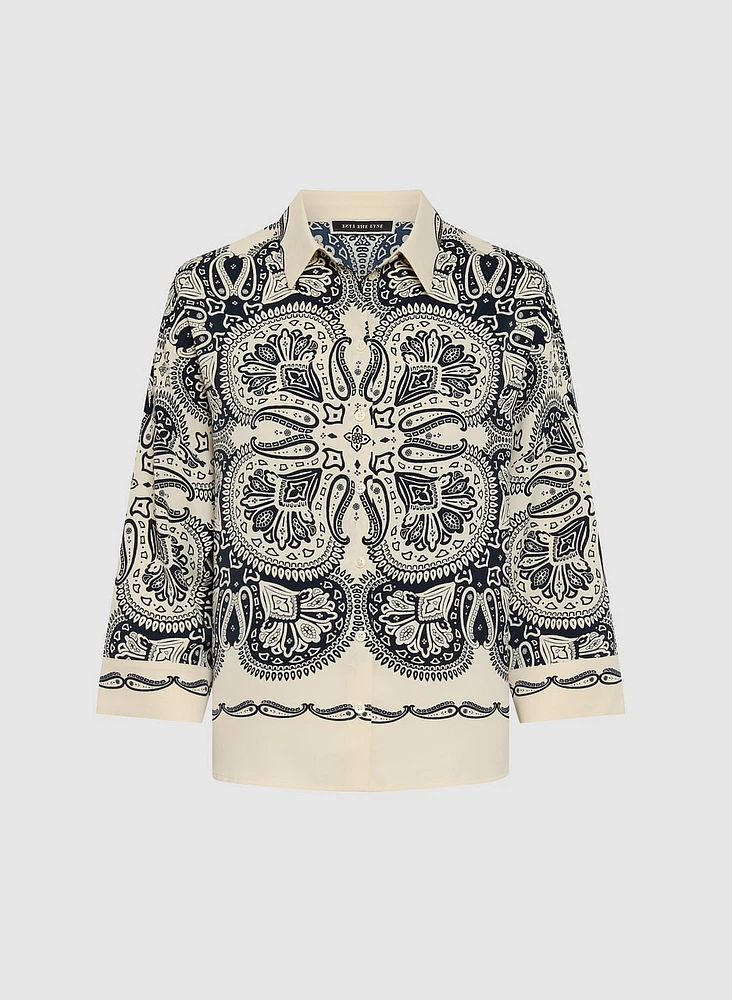 Paisley Placement Print Blouse