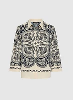 Paisley Placement Print Blouse