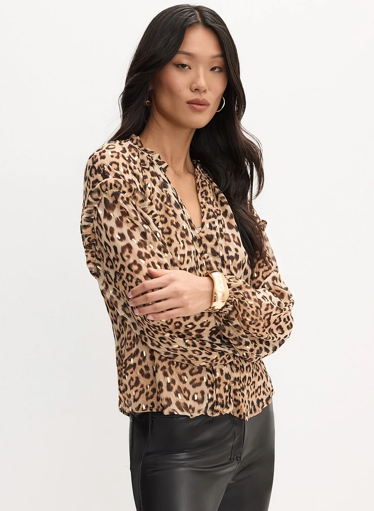 Cheetah Print Blouse