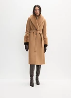 Faux Furr Detail Trench Coat