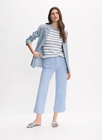 Open Linen-Blend Blazer