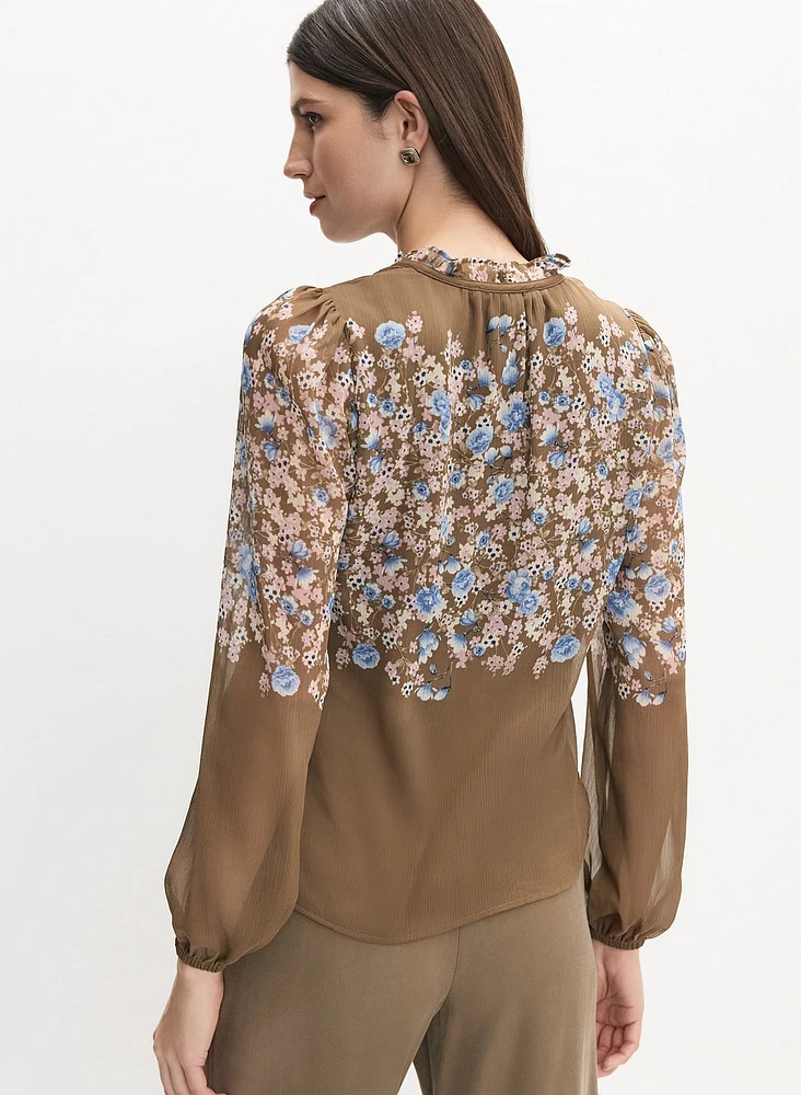 Floral Placement Print Blouse