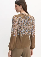 Floral Placement Print Blouse