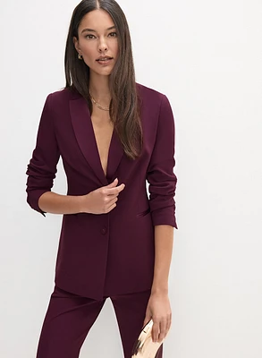 Satin Trim Tuxedo Jacket