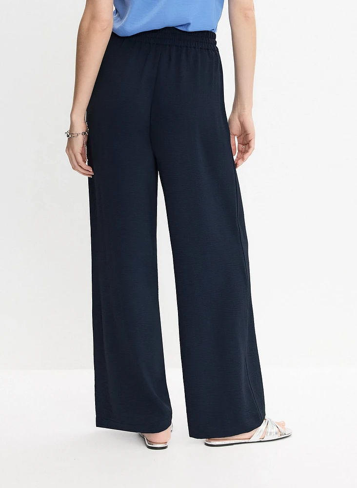 Drawstring Waist Wide-Leg Pants