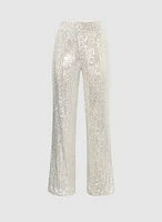 Sequined Wide-Leg Pants