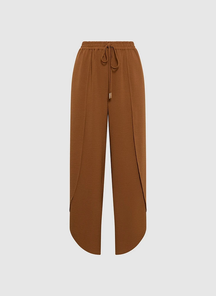 Pantalon large effet tulipe
