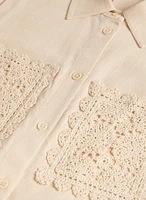 Blouse sans manches à poches en crochet