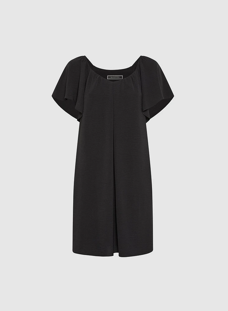 Crinkled V-Neck Dress