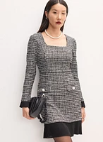 Square Neck Bouclé Dress